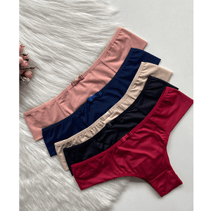 THONG PANTIES WITH DOUBLE PANTRY IN MICROFIBER ON THE SIDES