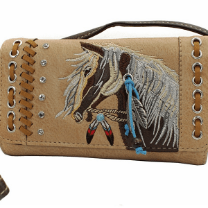 TAN WHOLESALE WESTERN WALLETS HIPSTER CROSS BODY STYLE