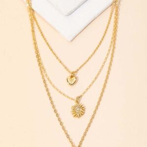 LAYERED HEART PENDANT NECKLACE