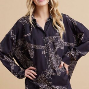 SATIN LEOPARD PRINT TOP | PLUS SIZE