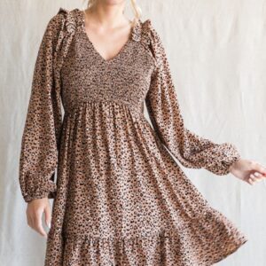 TAUPE LEOPARD DRESS