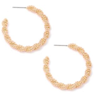 METALLIC ROPE CHAIN HOOP EARRINGS