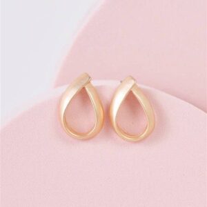 MATTE GOLD LOOPED WATER DROP EARRINGS