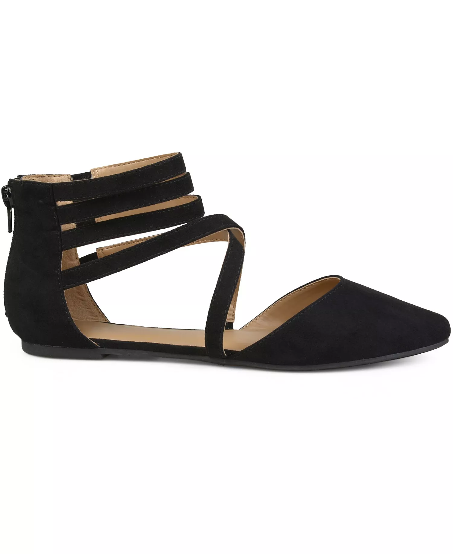 Journee Collection Women's Marlee Strappy Pointed Flats - Black - Image 2