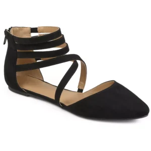 Journee Collection Women's Marlee Strappy Pointed Flats - Black