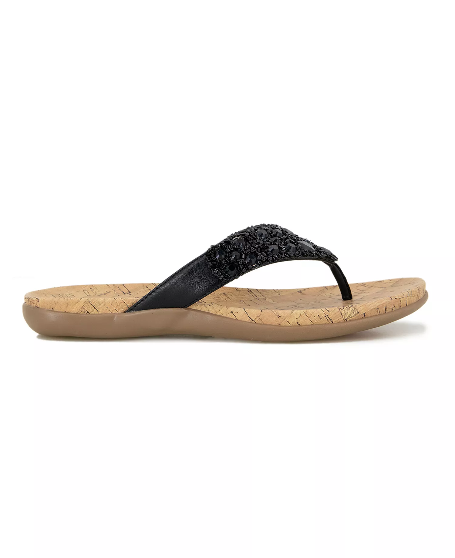 Kenneth Cole Reaction Glamathon Flat Sandals - Black/Natural - Image 2