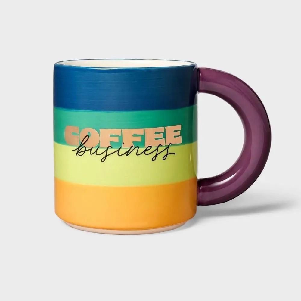 Tabitha Brown Multi Rainbow Stripe Stoneware Mug - 15.8 oz