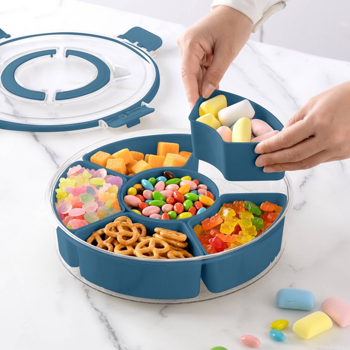 Cook With Color Lazy Susan Snack Box - Blue