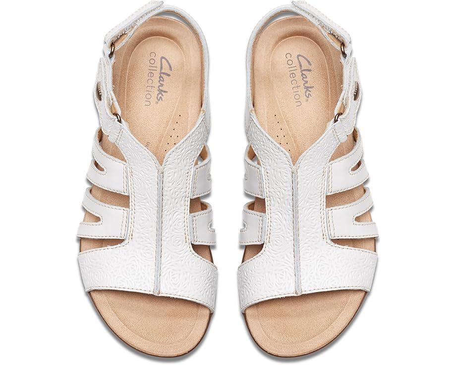 Clarks April Belle White Leather Slingback Sandals - Image 4
