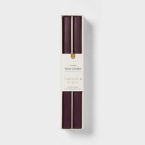 4pk Ribbed Taper Candle Set - Threshold™️ Purple